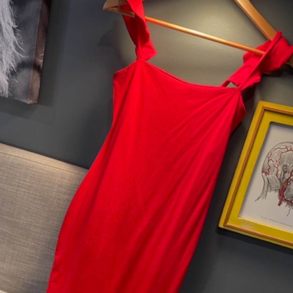 Susana Monaco Off Shoulder Flutter Sleeve Dress